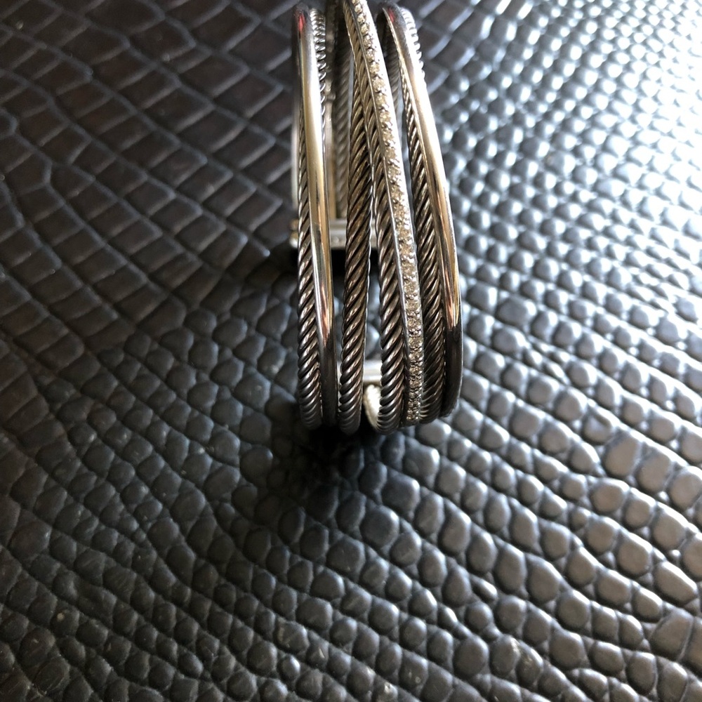 David Yurman Crossover 4-Row Cuff With Diamonds - image 2